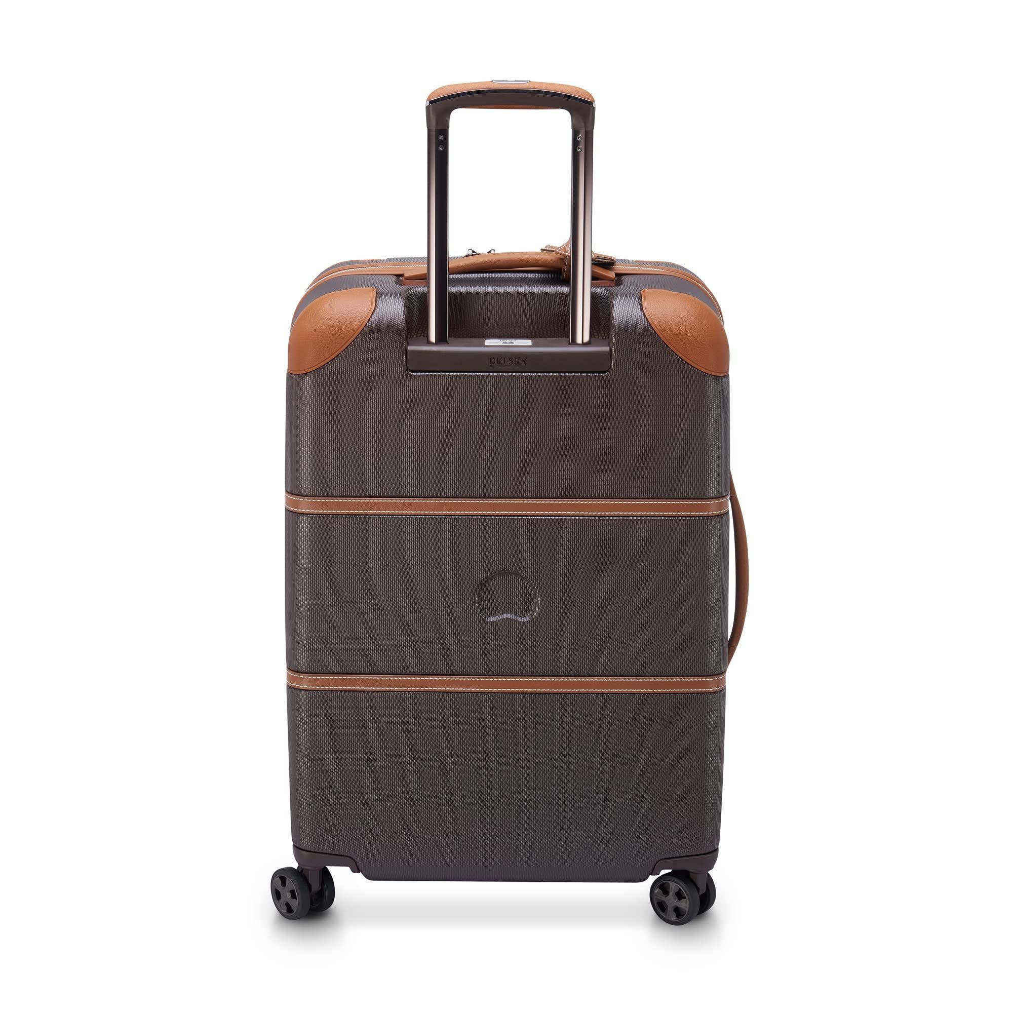 Delsey Paris Chatelet Air 2.0 Checked-Medium 24 Inch Hardside Luggage with Spinner Wheels, Alternate, color, Chocolate Brown