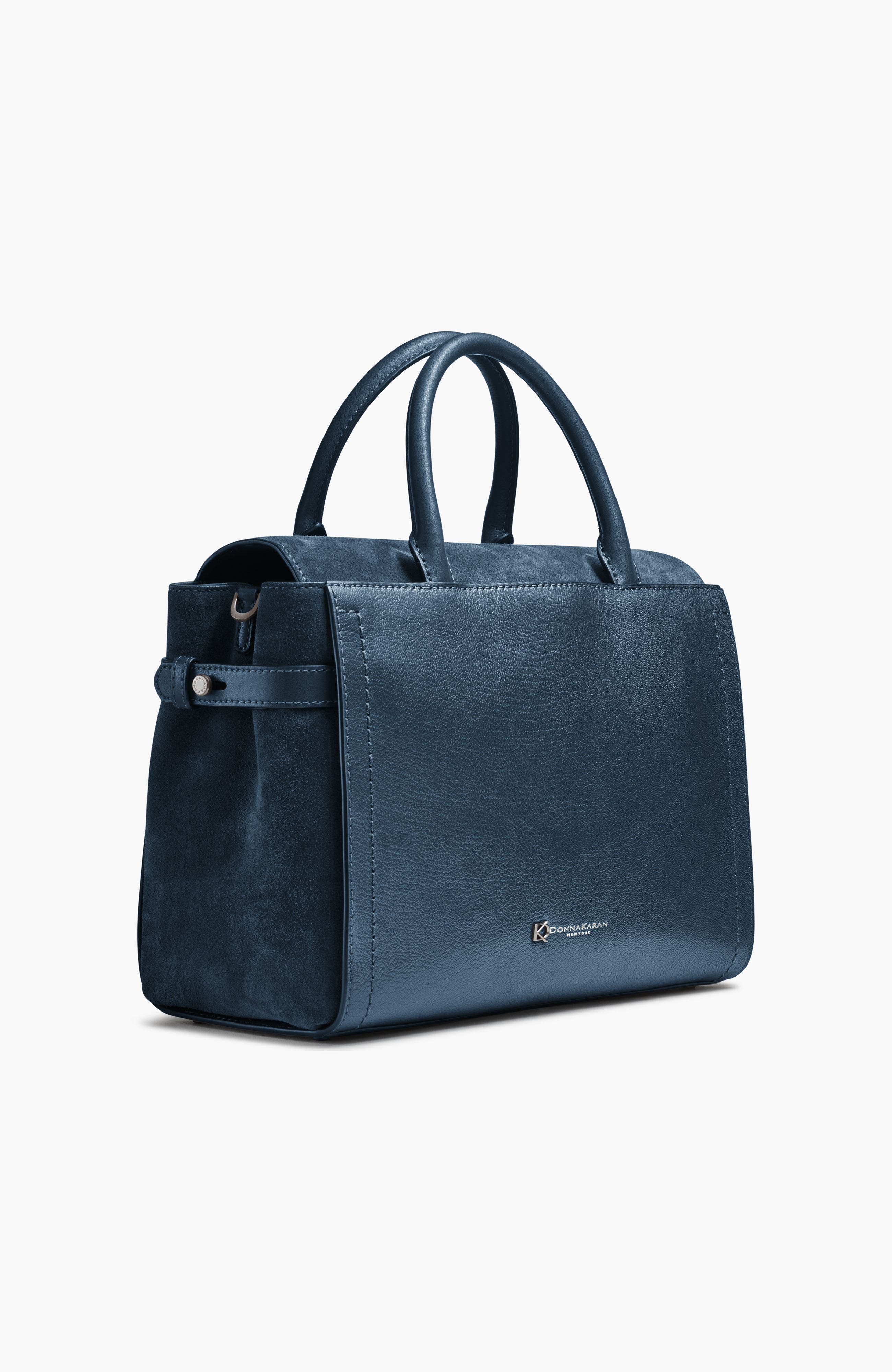 Donna Karan New York Roslyn Solid+Suede Satchel, Alternate, color, 