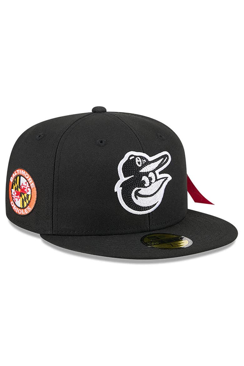 Men's New Era x Alpha Industries  Black Baltimore Orioles 59FIFTY Fitted Hat, Main, color, Black