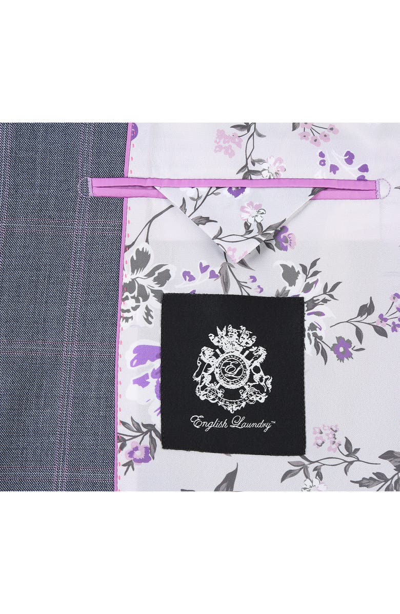 English Laundry Plaid Trim Fit Wool Blend Two-Piece Suit, Alternate, color, Gray