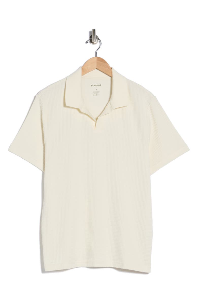 Bonobos Johnny Collar Waffle Knit Polo, Main, color, Light Beige