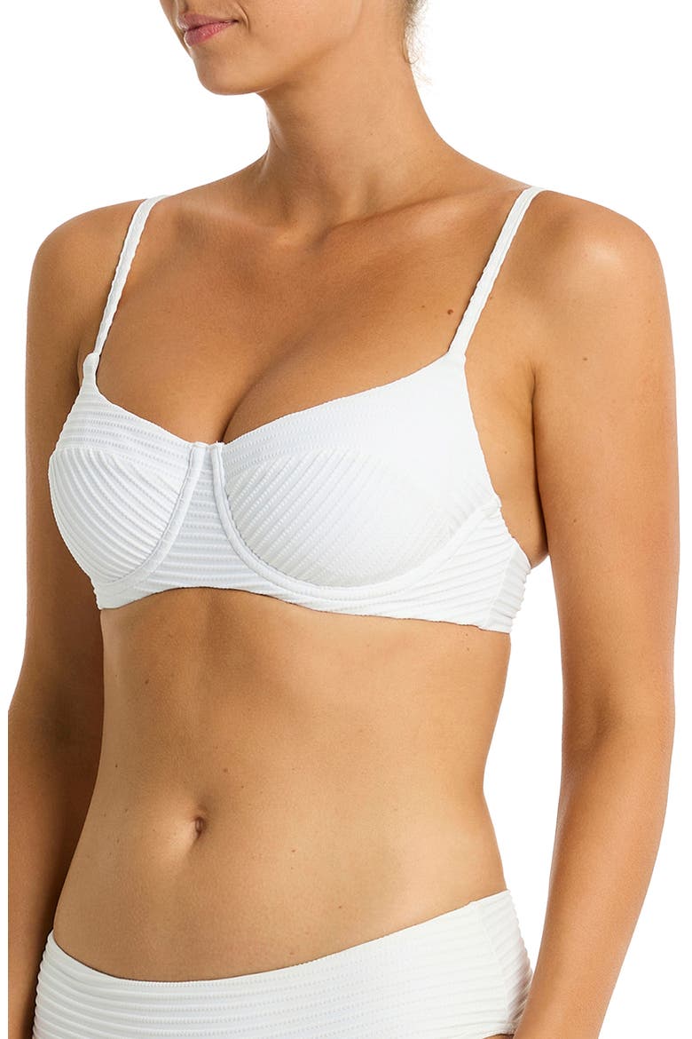 Spinnaker Underwire Balconette Bikini Top, Alternate, color, WHITE