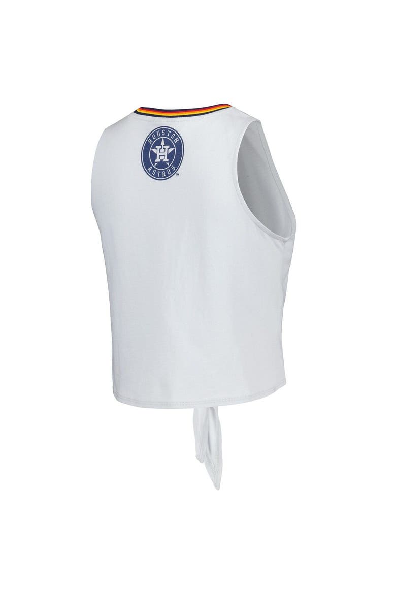 Women's The Wild Collective Gray Houston Astros Twisted Tie Front Tank Top, Alternate, color, White