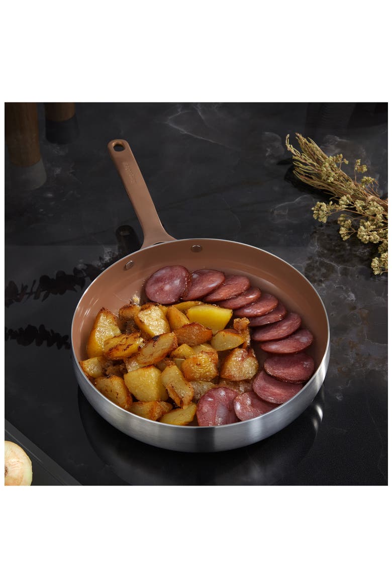 Belly Tri-Ply Stainless Steel Skillet, Alternate, color, WARM BLUSH