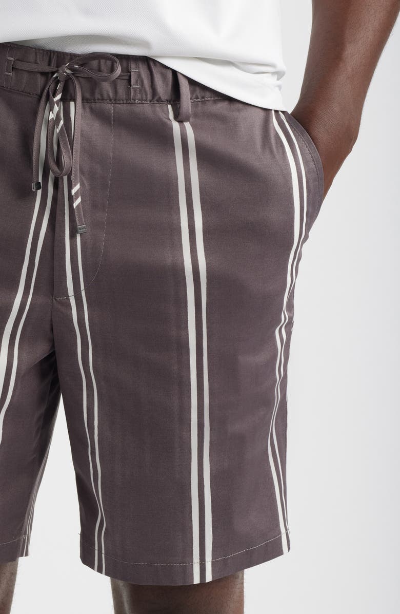 BOSS Kane Stripe Stretch Cotton Shorts, Alternate, color, Medium Purple
