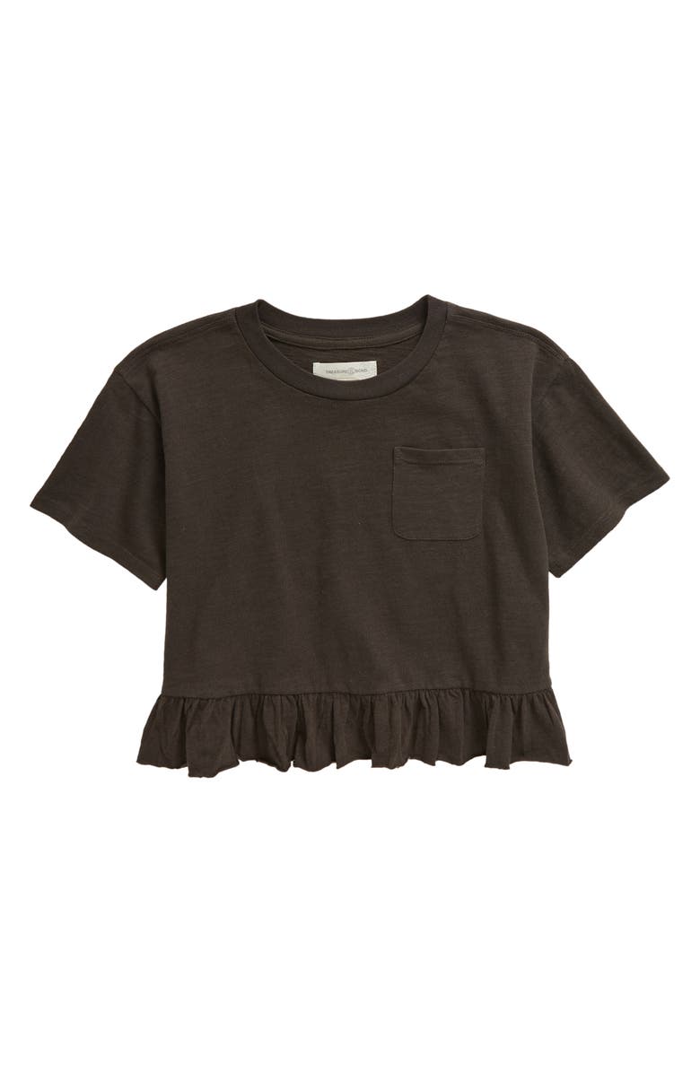 Treasure & Bond Kids' Ruffle Hem Cotton Crop T-Shirt, Main, color, 