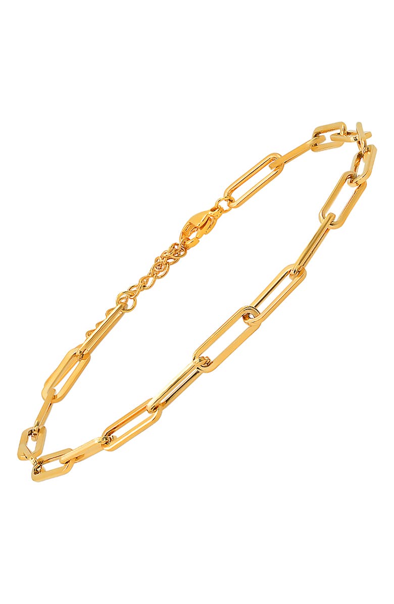HMY JEWELRY Paper Clip Chain Bracelet, Alternate, color, Yellow