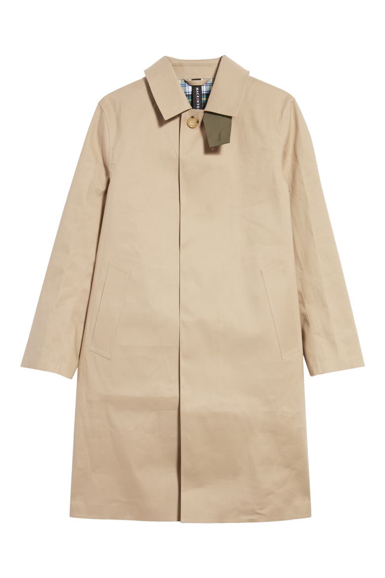 Tartan Oxford Waterproof Bonded Cotton Coat, Main, color, FAWN