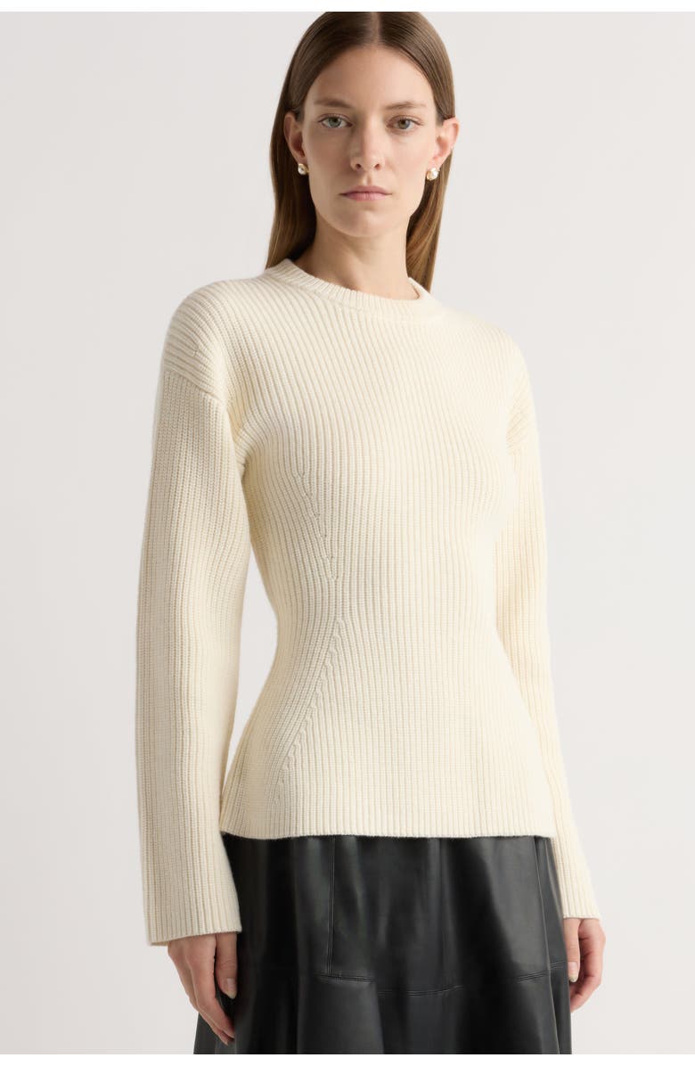Modern Citizen Minali Ribbed Sculpted Sweater, Main, color, Cream