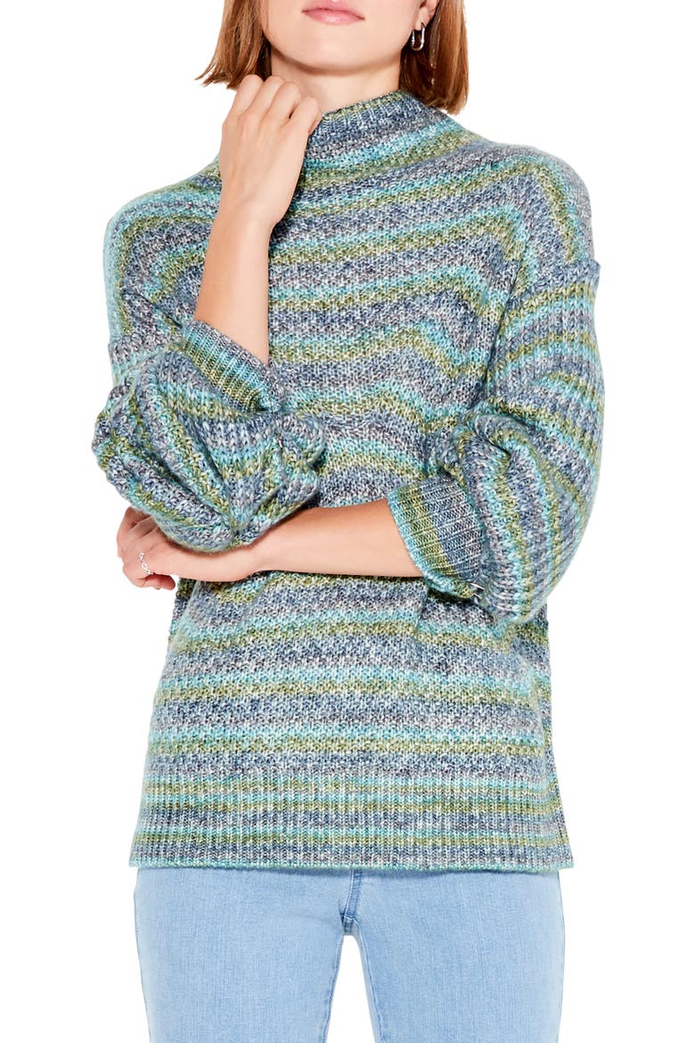 Solstice Space Dye Funnel Neck Sweater, Main, color, BLUE MIX