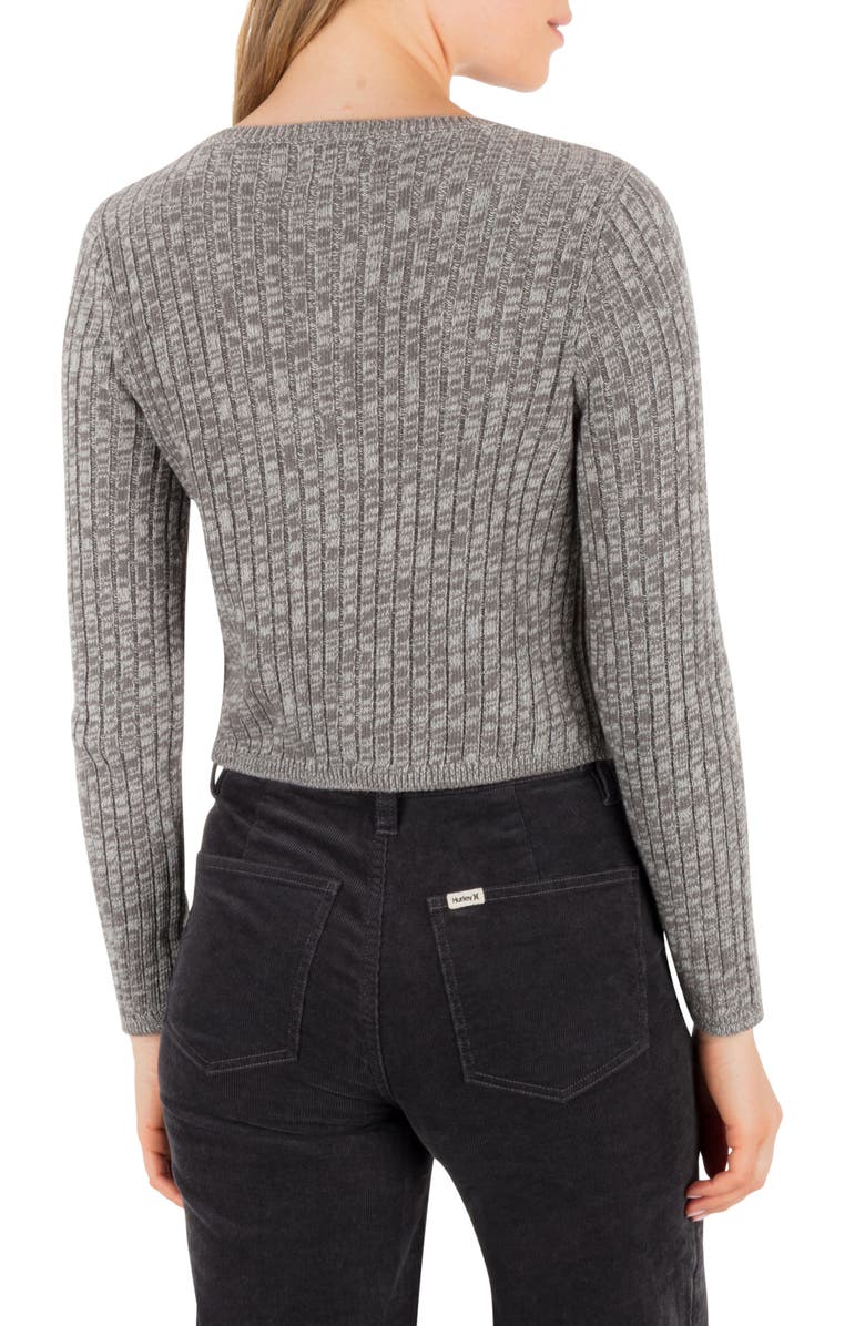 Hurley Day Trip Rib Cardigan, Alternate, color, Charcoal Heather