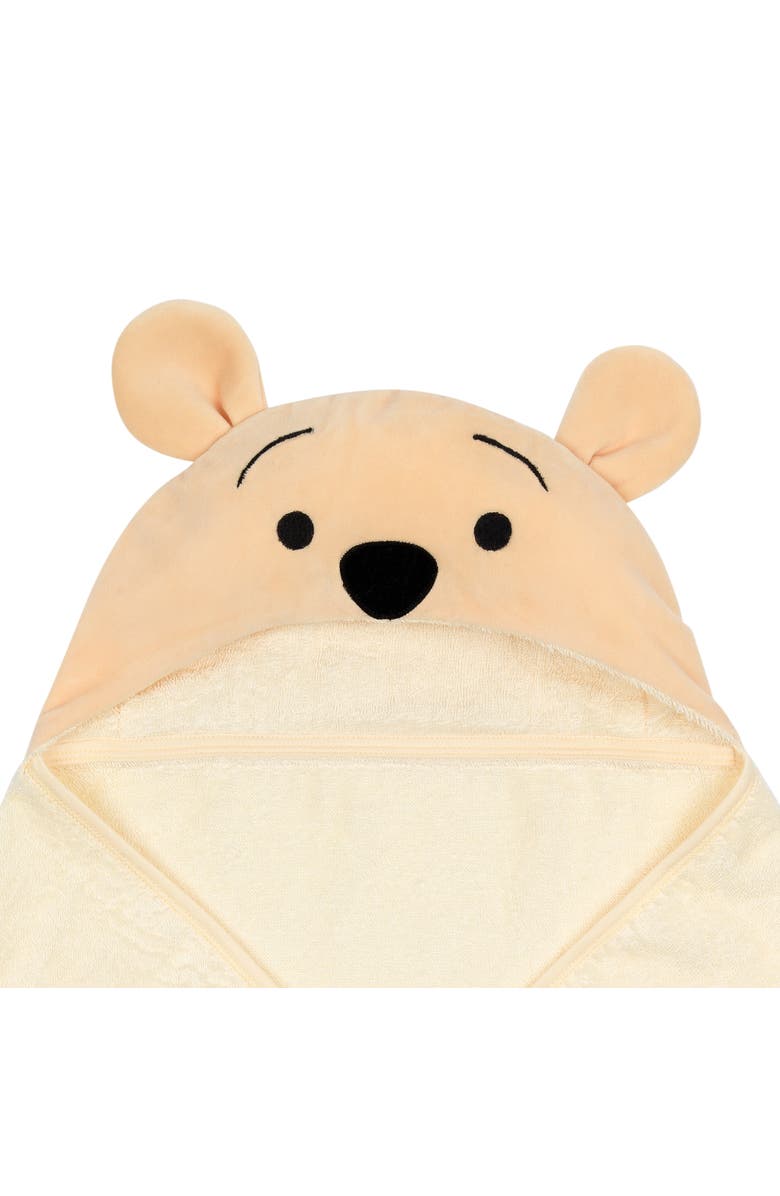 Lambs & Ivy Disney Baby Winnie the Pooh Cotton Hooded Baby Bath Towel, Alternate, color, Tan