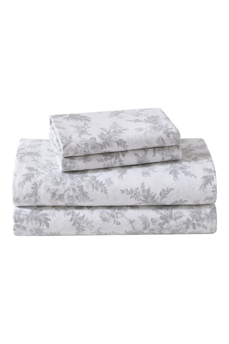 Vanessa Cotton Flannel Sheet Set, Main, color, LIGHT PASTEL GREY
