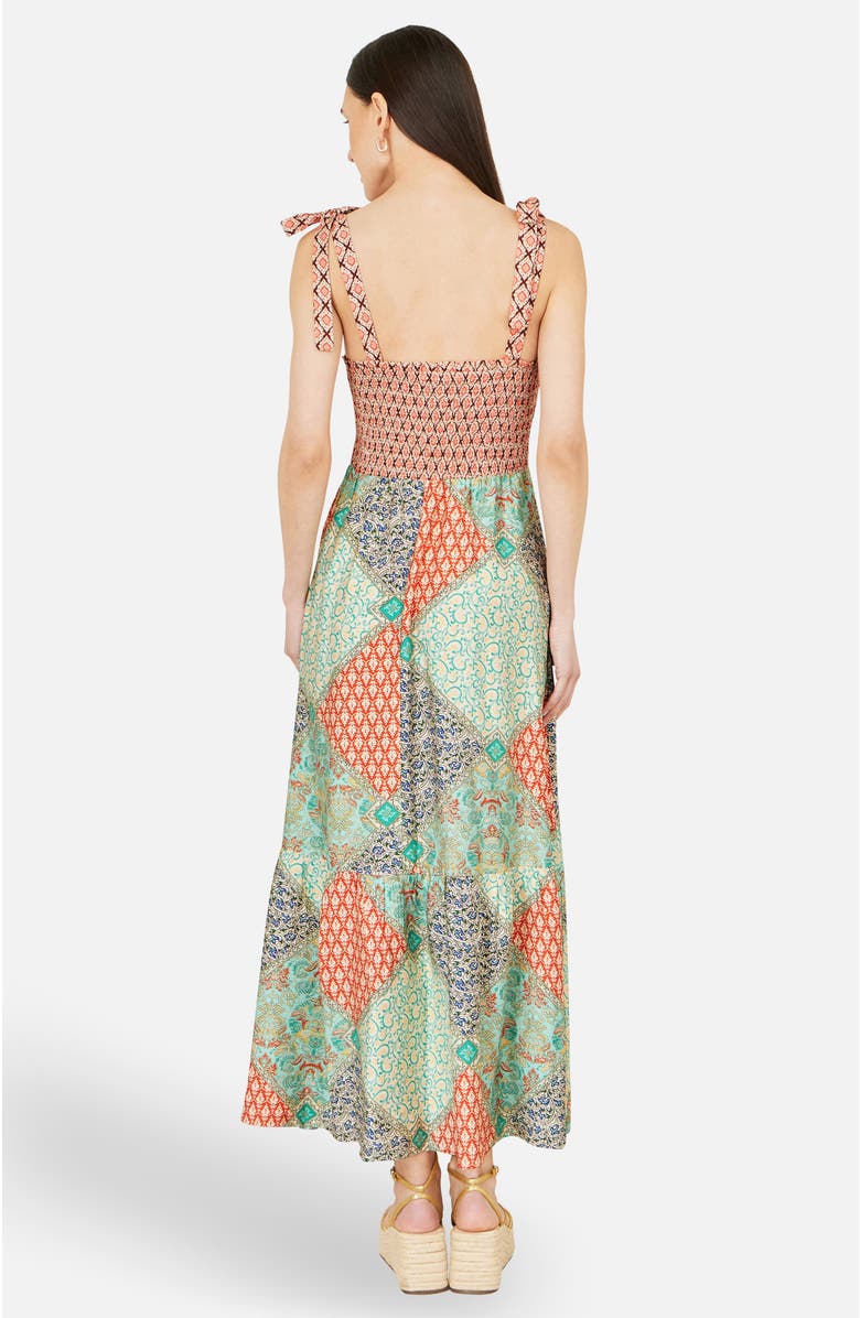 Yumi Viscose Patchwork Ruched Maxi dress, Alternate, color, Multi