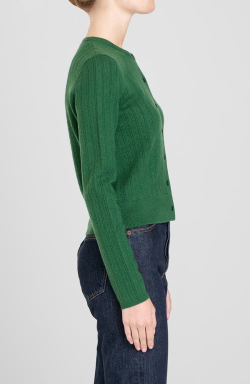 Wayf Sandy Pointelle Cardigan In Green