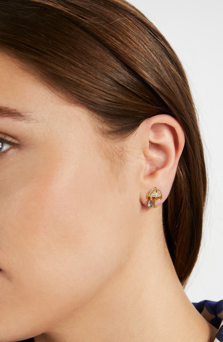Kate Spade New York Pavé Umbrella Stud Earrings, Alternate, color,