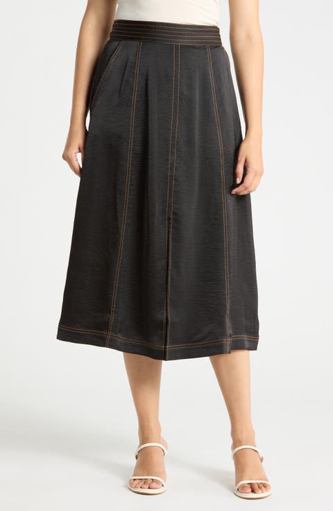 Satin Midi Skirt