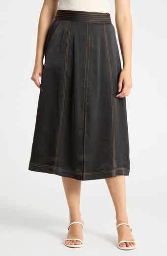 Satin Midi Skirt