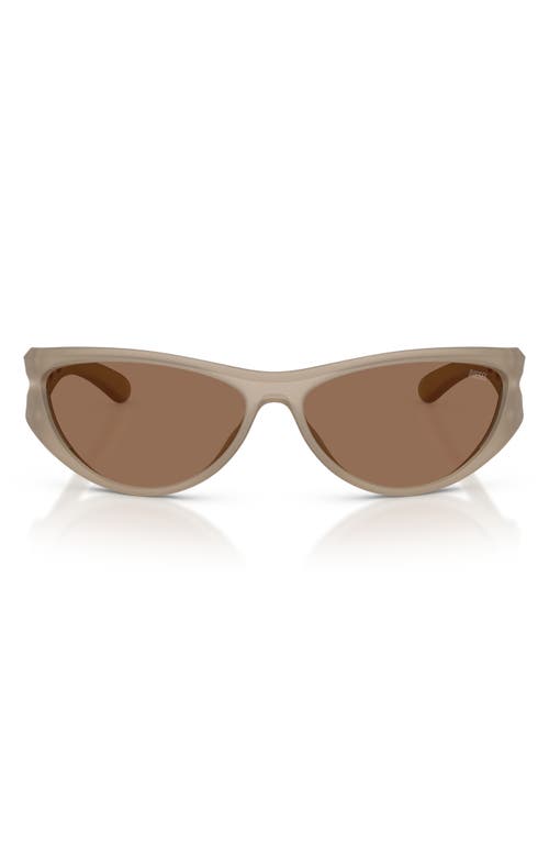 Diesel ® 63mm Oversize Cat Eye Sunglasses In Opal Grey/dark Brown