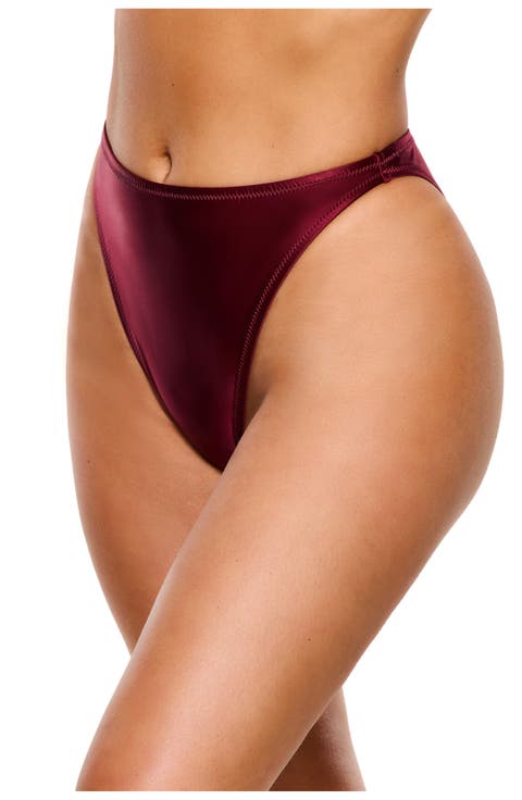 Satin Royale High Waist High Leg Bikini Bottom Swimsuit