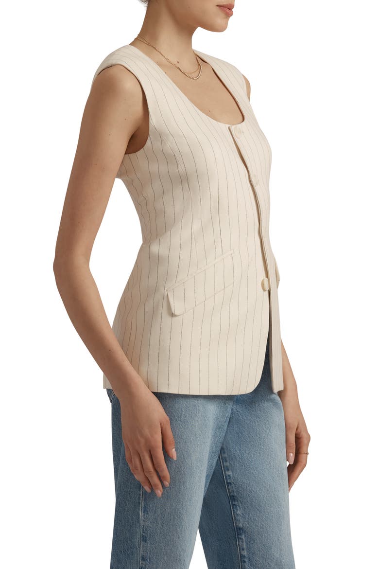 The Diana Pinstripe Vest, Alternate, color, IVORY/ NAVY PINSTRIPE