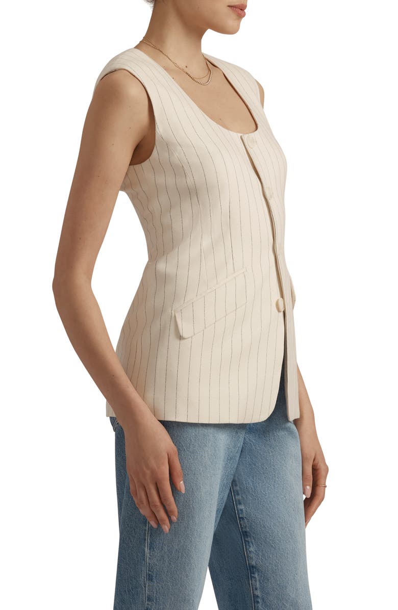 Favorite Daughter The Diana Pinstripe Vest, Alternate, color, Ivory/ Navy Pinstripe