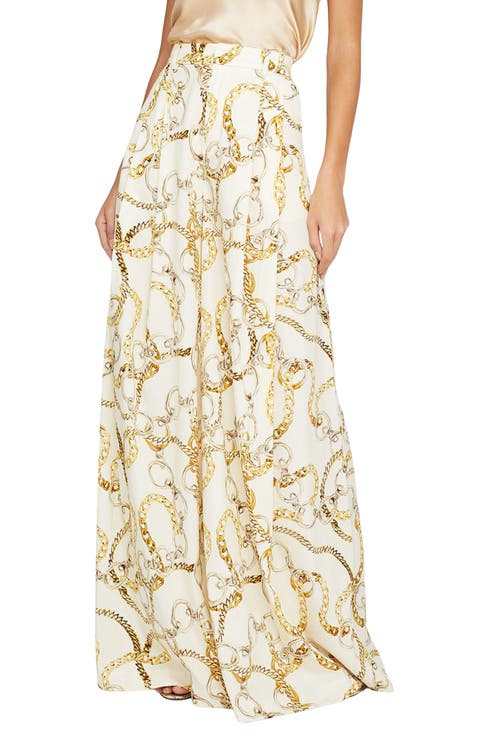 Dree Chain Print Wide Leg Pants