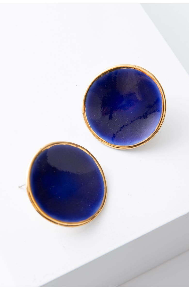 Noonday Collection Halo Earrings, Deep Indigo, Main, color, Navy