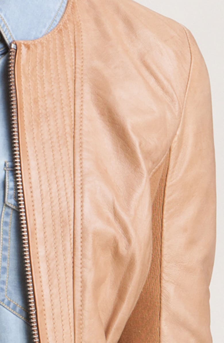 Trouvé Channel Quilted Leather Jacket, Alternate, color,