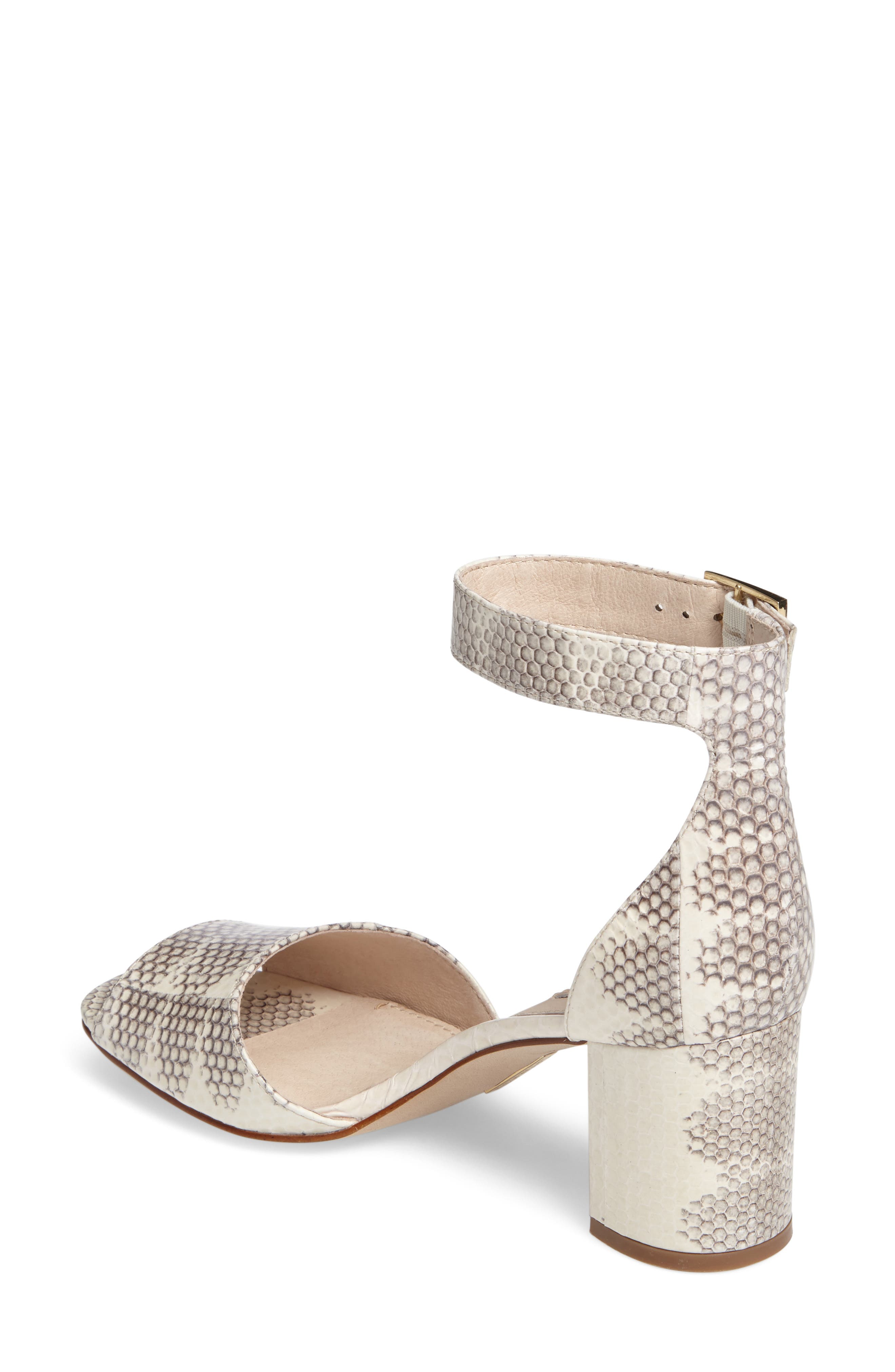 Karisa Ankle Cuff Sandal, Alternate, color, BLACK/ WHITE PRINT LEATHER