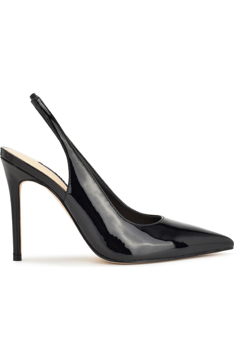 Nine West Feather Slingback Pointed Toe Pump, Alternate, color, Black