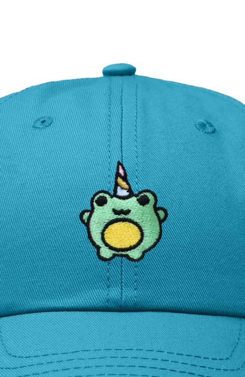 Dalix Froggy Unicorn Embroidered Cap In Teal
