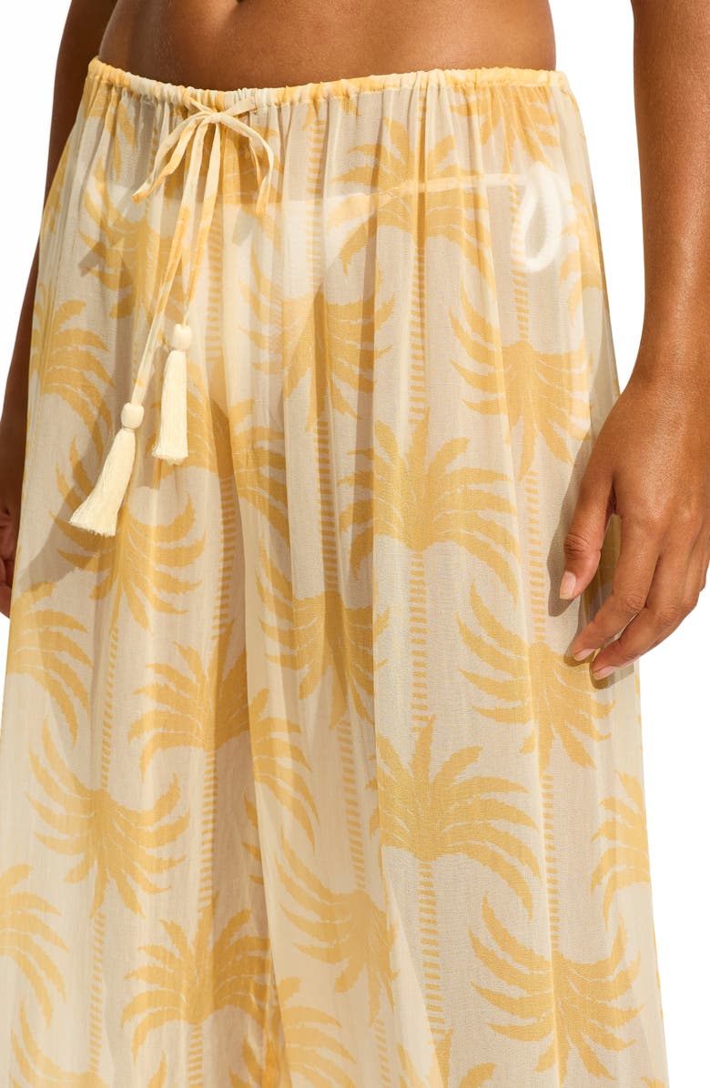 Seafolly Wide Leg Cover-Up Drawstring Pants, Alternate, color,