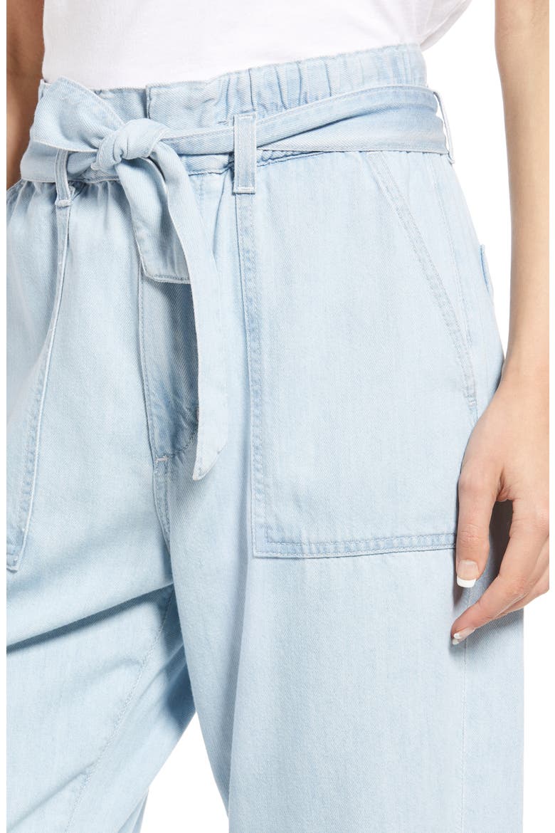 Renn Paperbag Waist Straight Leg Jeans, Alternate, color, ROXBURY