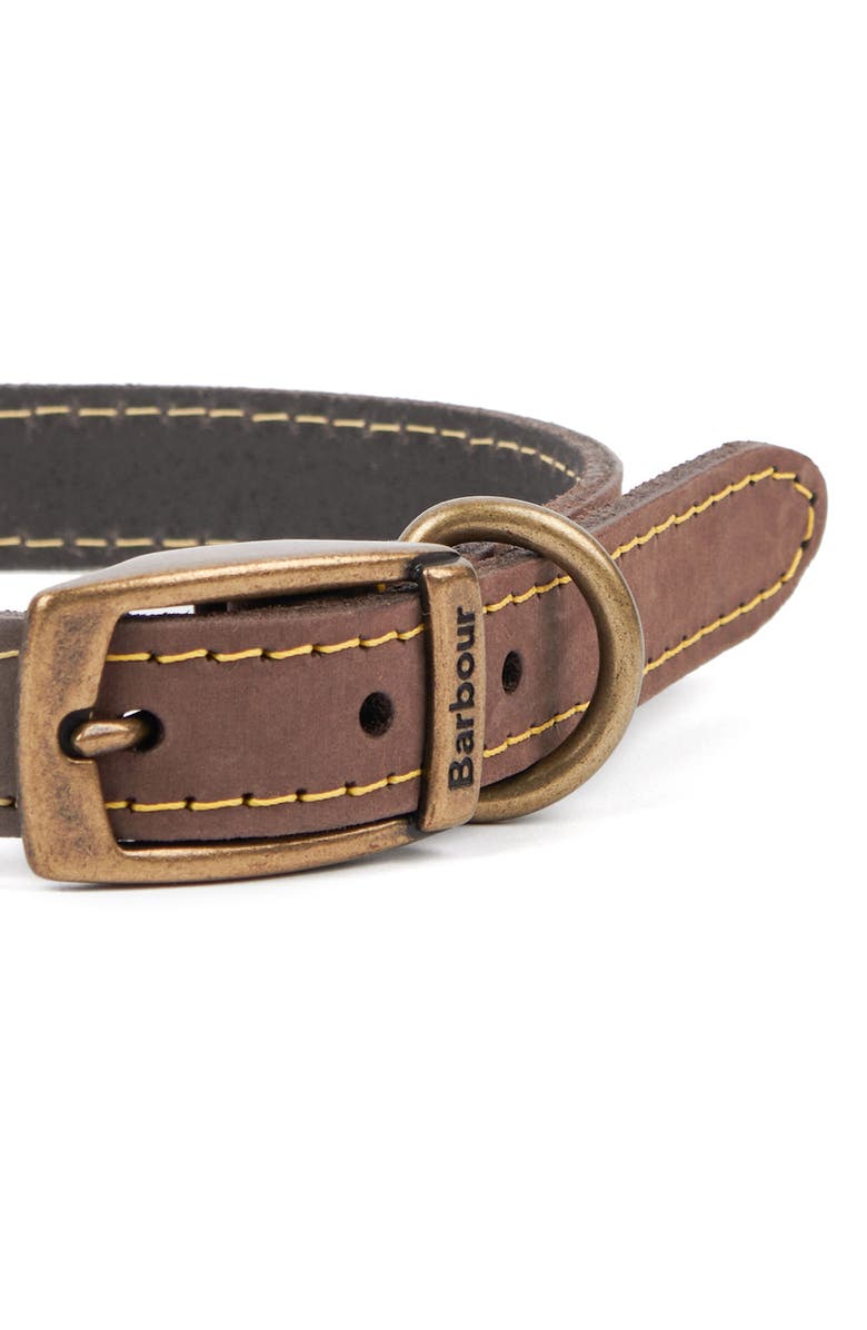 Barbour Leather Dog Collar, Alternate, color, Brown