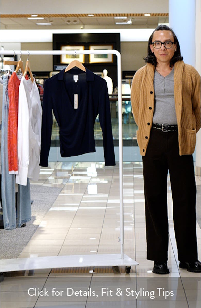 Collared Faux Wrap Top, sales video thumbnail