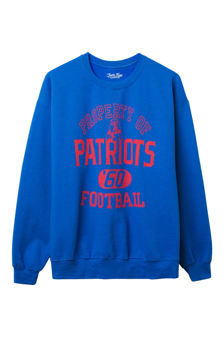 Patriots Property Crewneck Cotton Blend Sweatshirt, Main, color, ROYAL