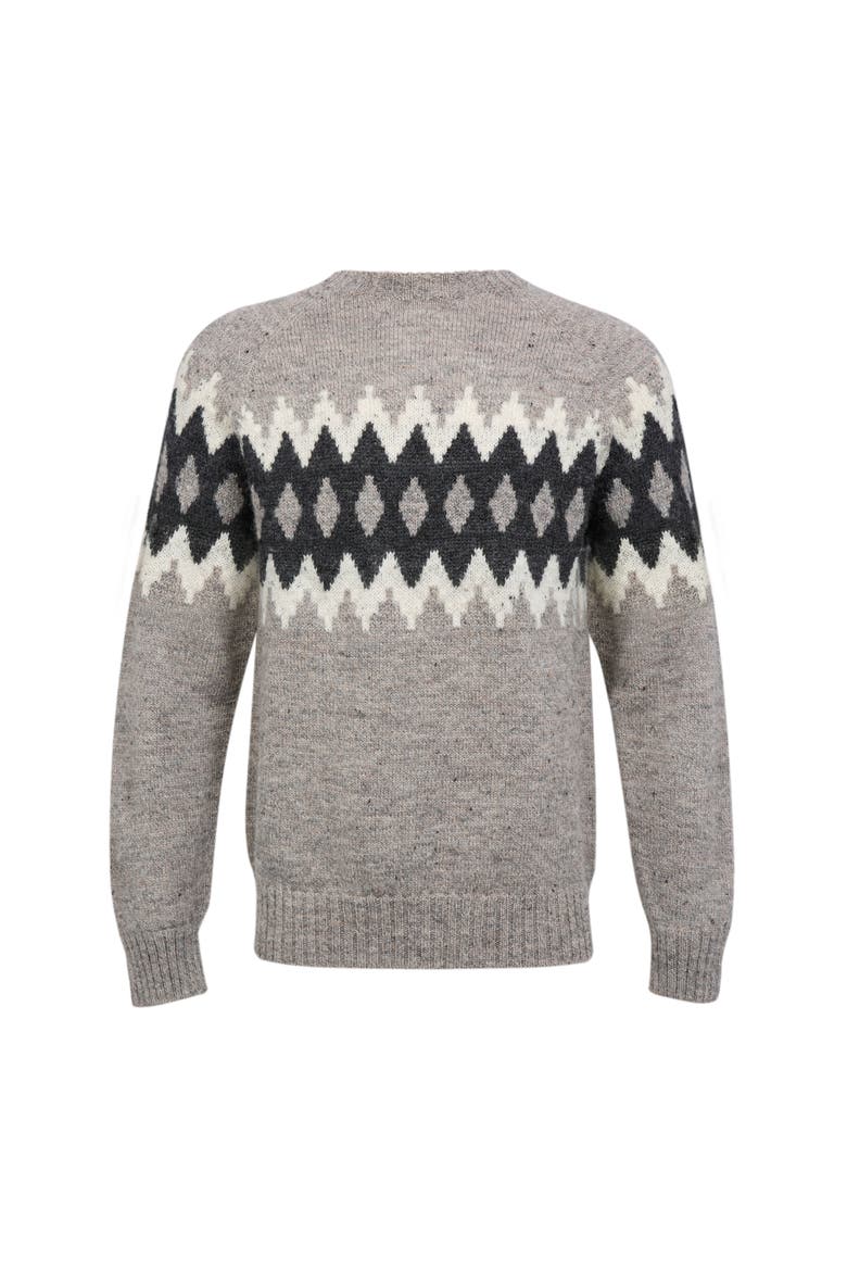 British Wool Fair Isle Sweater, Alternate, color, OATMEAL FLECK