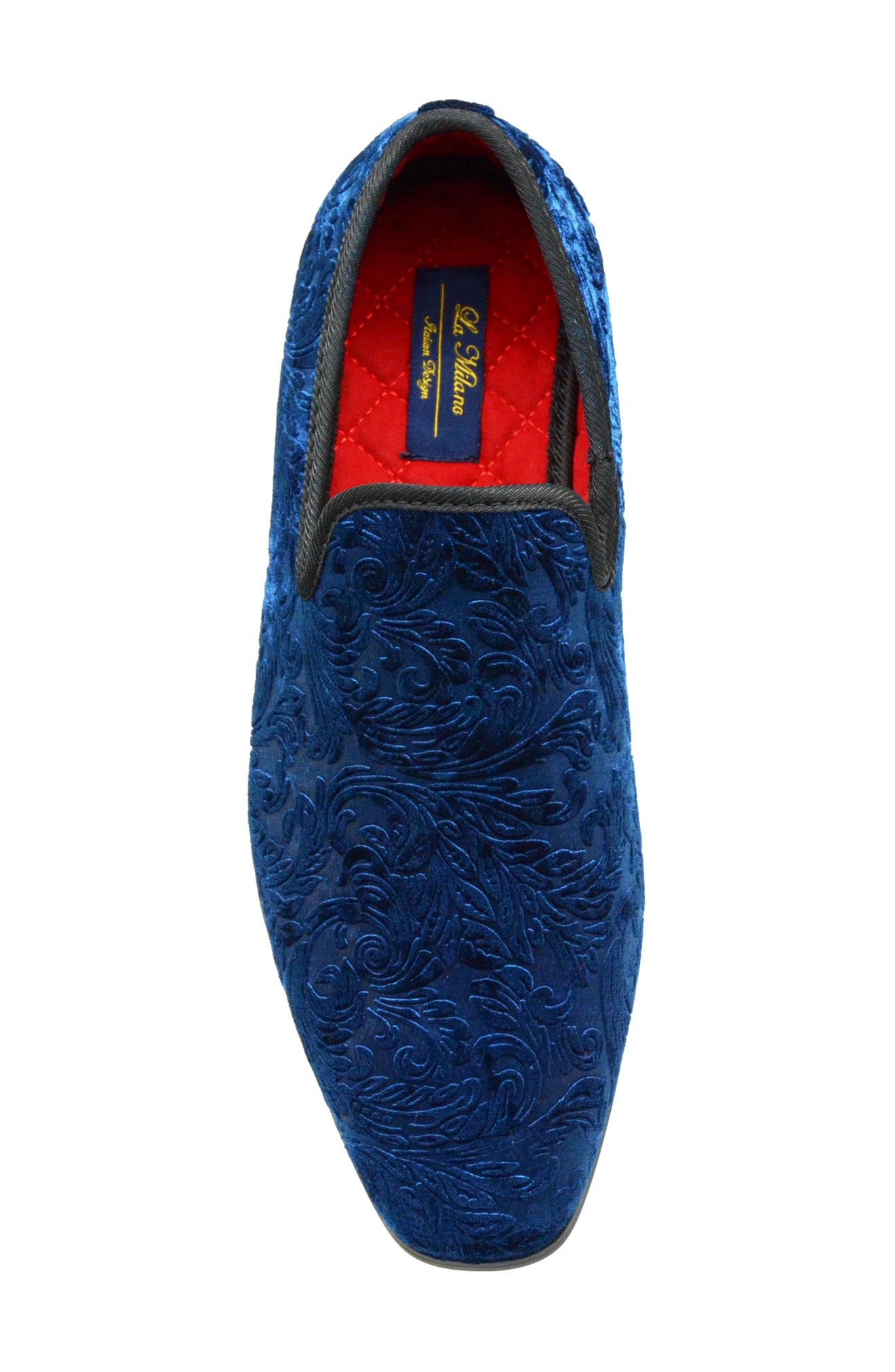 La Milano Broderick Velvet Loafer, Alternate, color, Navy