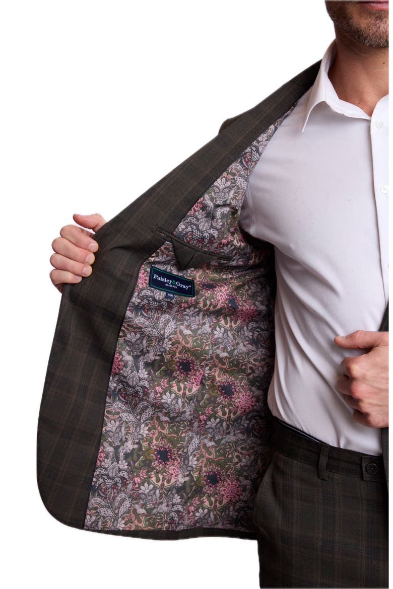 Dover Slim Fit Notch Lapel Suit Jacket, Alternate, color, DARK ARMY CHECK