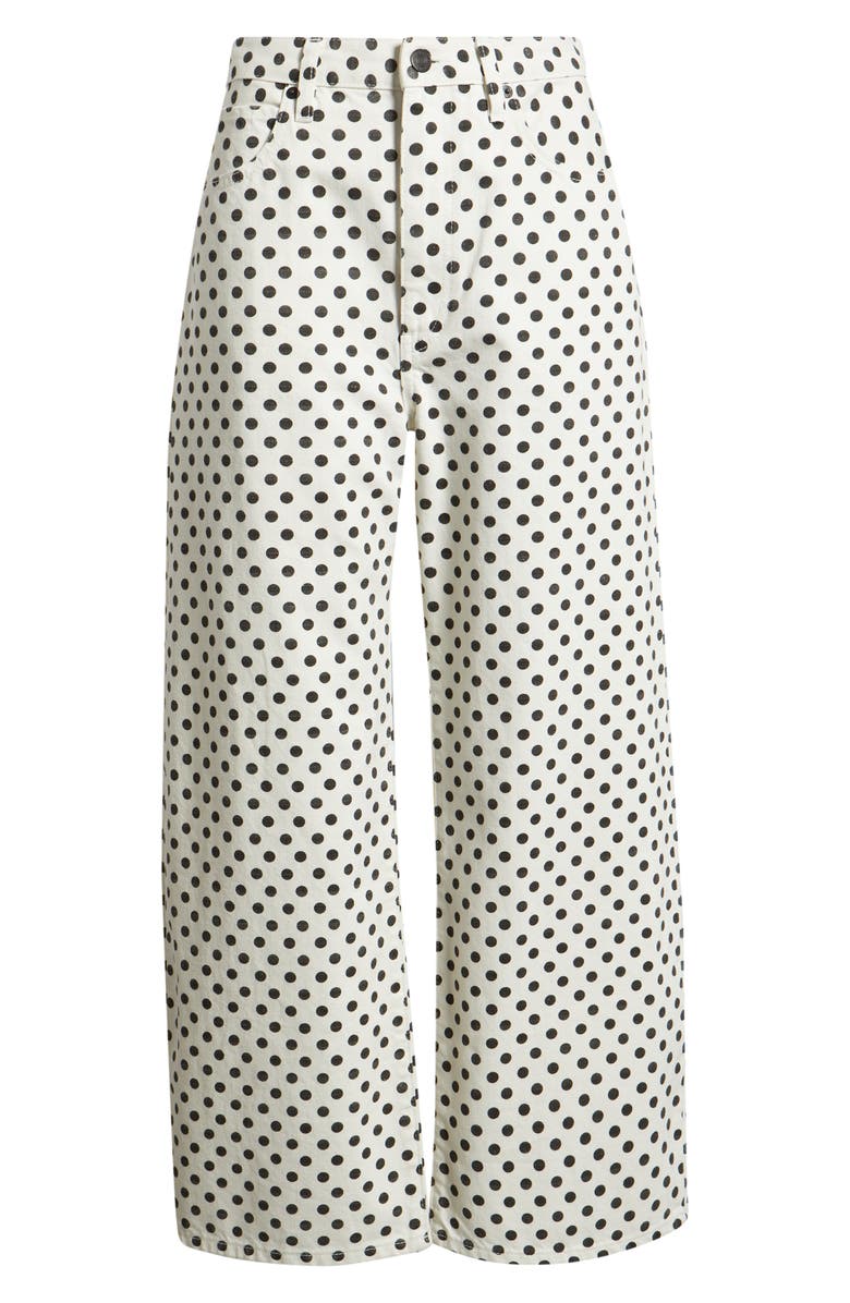 FRAME The Bow Crop Jeans, Alternate, color, White Polka Dot