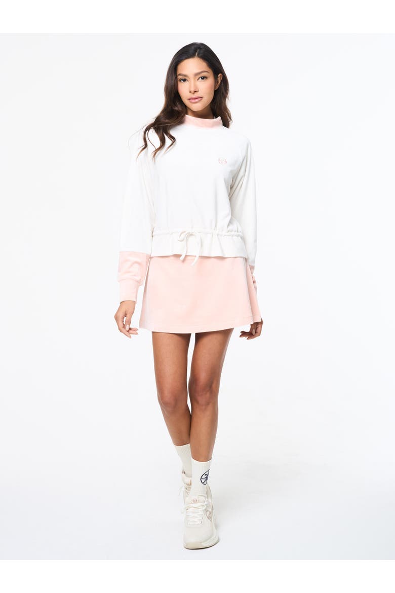 Lina Velour Top, Alternate, color, GARDENIA