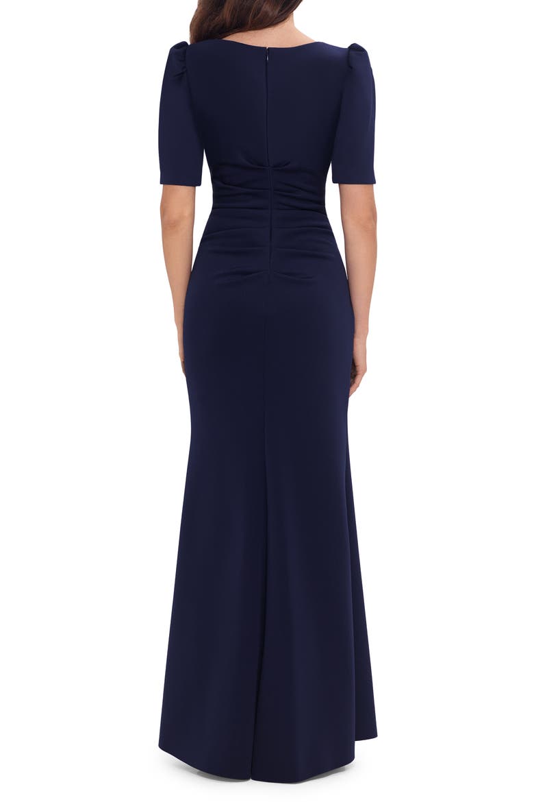 Ruffle Puff Sleeve Gown, Alternate, color, MIDNIGHT