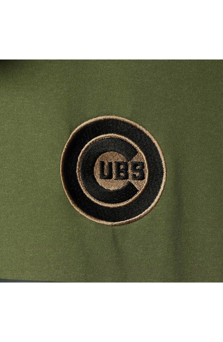 LEVELWEAR Men's Levelwear Olive Chicago Cubs Delta Sector Raglan Polo, Alternate, color,