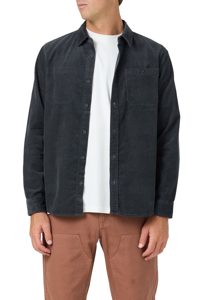 OG Cord Cotton Corduroy Button-Up Shirt, Main, color, PHANTOM