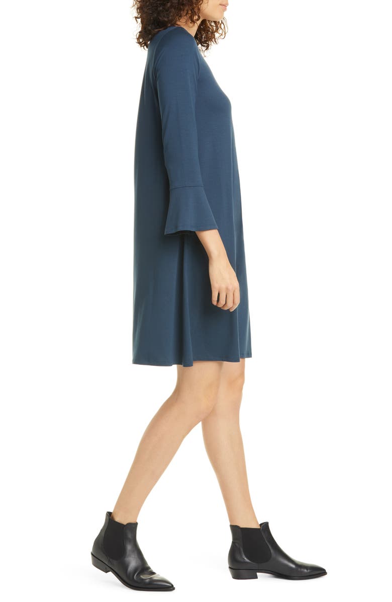 Eileen Fisher Bell Cuff Tencel<sup>®</sup> Lyocell Blend Jersey Dress, Alternate, color,