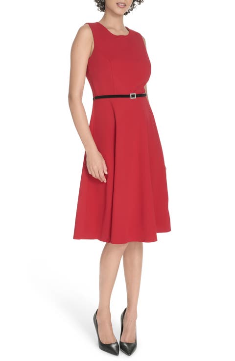 Sleeveless Scuba Crepe Midi Dress