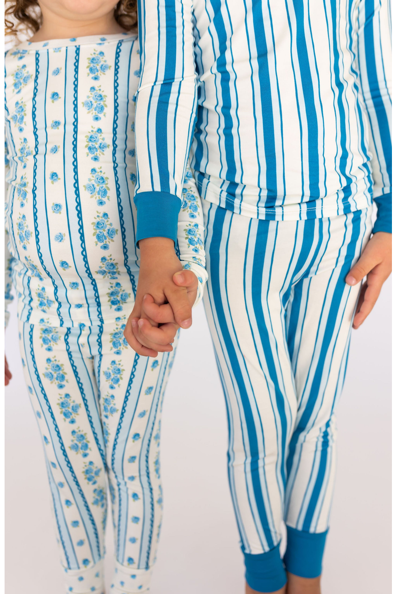 Milo Two Piece Set, Alternate, color, Cream / Blue Stripe