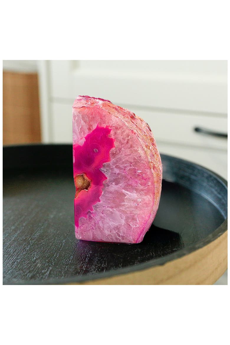 Medium Agate Bookend, Alternate, color, PINK