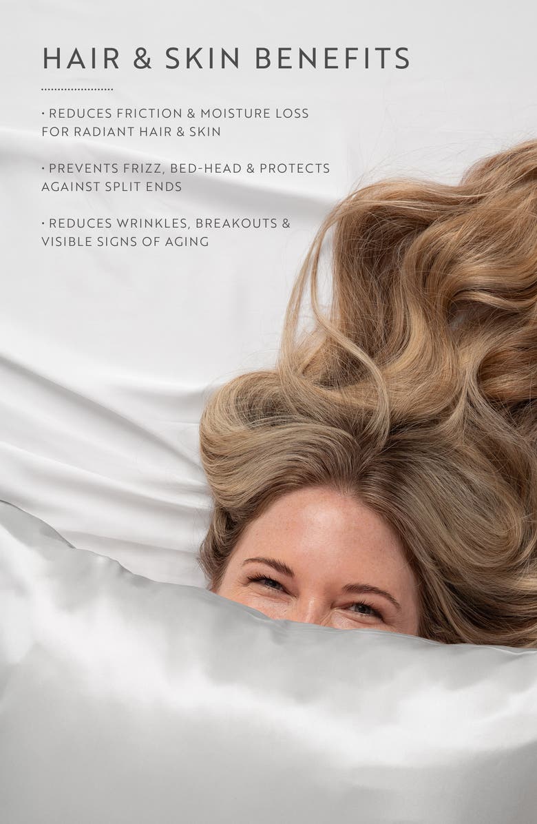 HOMESPUN Mulberry Silk Pillowcase, Alternate, color, Silver